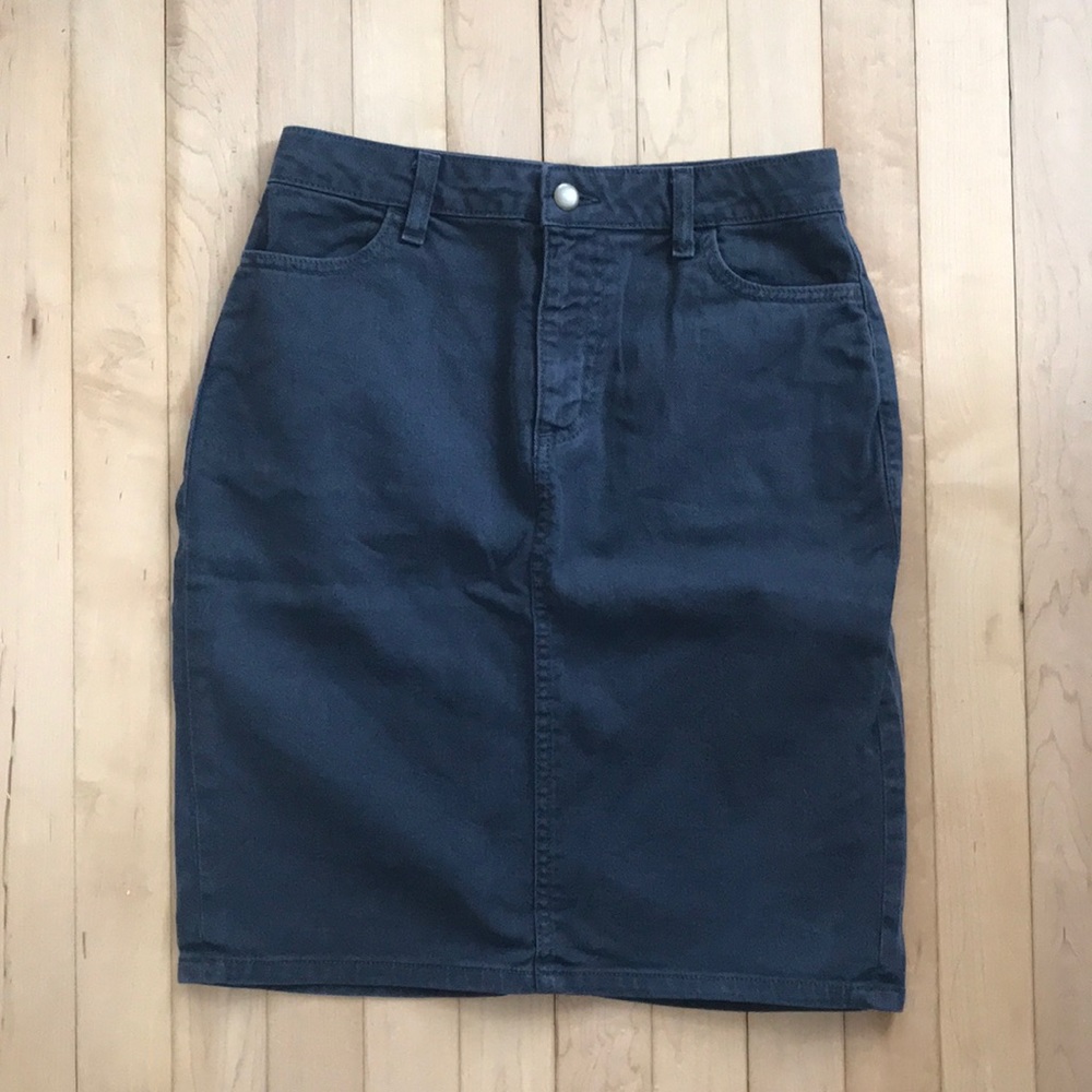 American Apparel Navy Denim Pencil Skirt